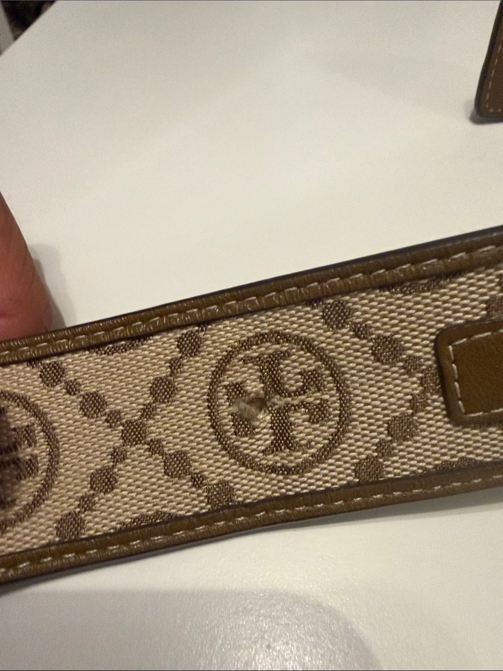 Tory Burch Reversible Logo Monogram Belt with Gold Logo